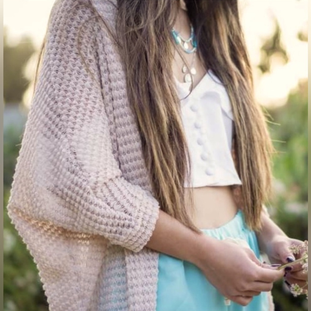Rolla Coster Light Pink Knit Open Cardigan